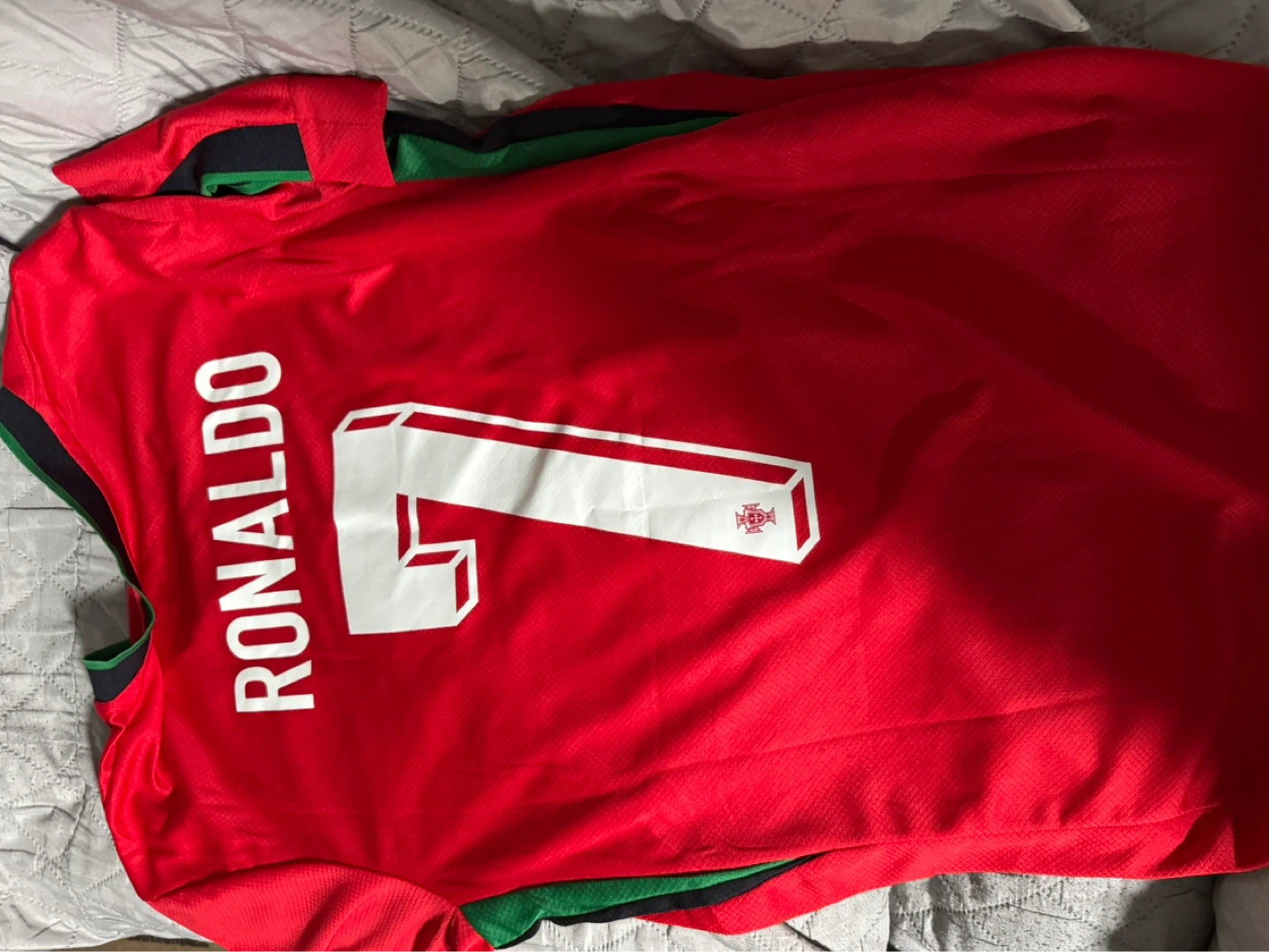 kids Portugal Ronaldo Soccer Jersey and Shorts Set Size 16 - photo 2