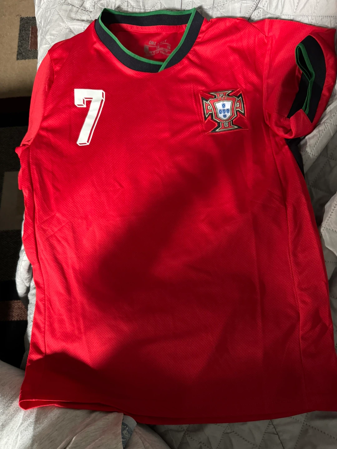 kids Portugal Ronaldo Soccer Jersey and Shorts Set Size 16 - photo 4