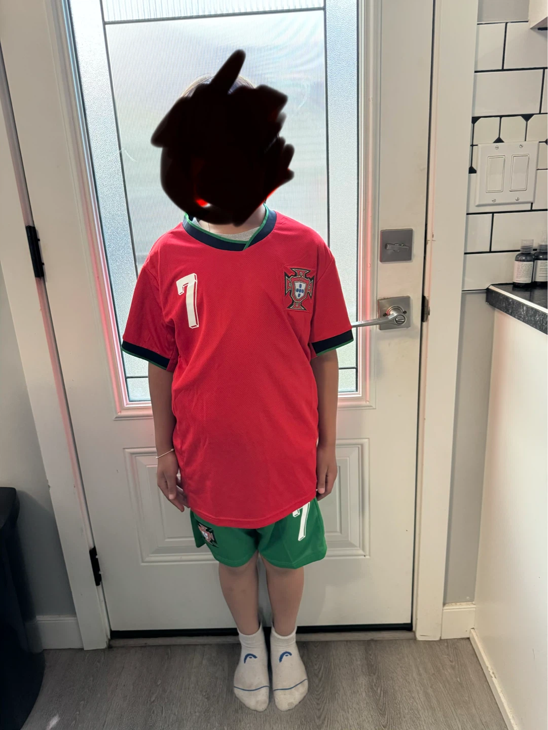 kids Portugal Ronaldo Soccer Jersey and Shorts Set Size 16 - photo 5