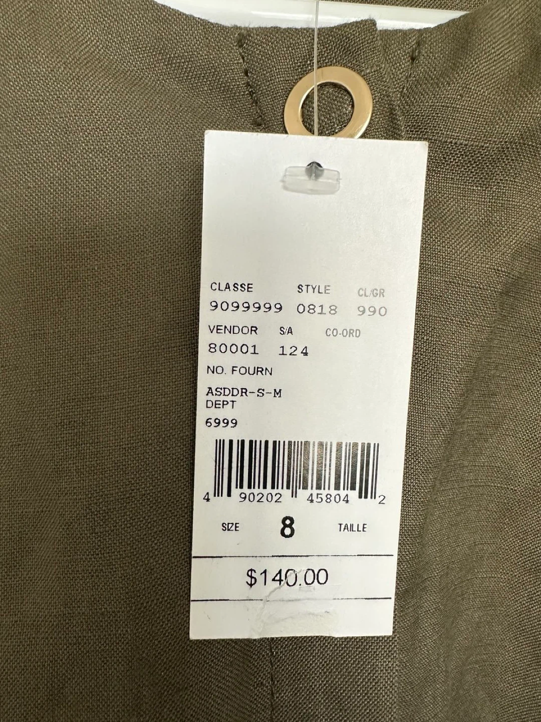Melanie Lyne Women's Khaki Linen Blend Dress Size 8 - photo 3