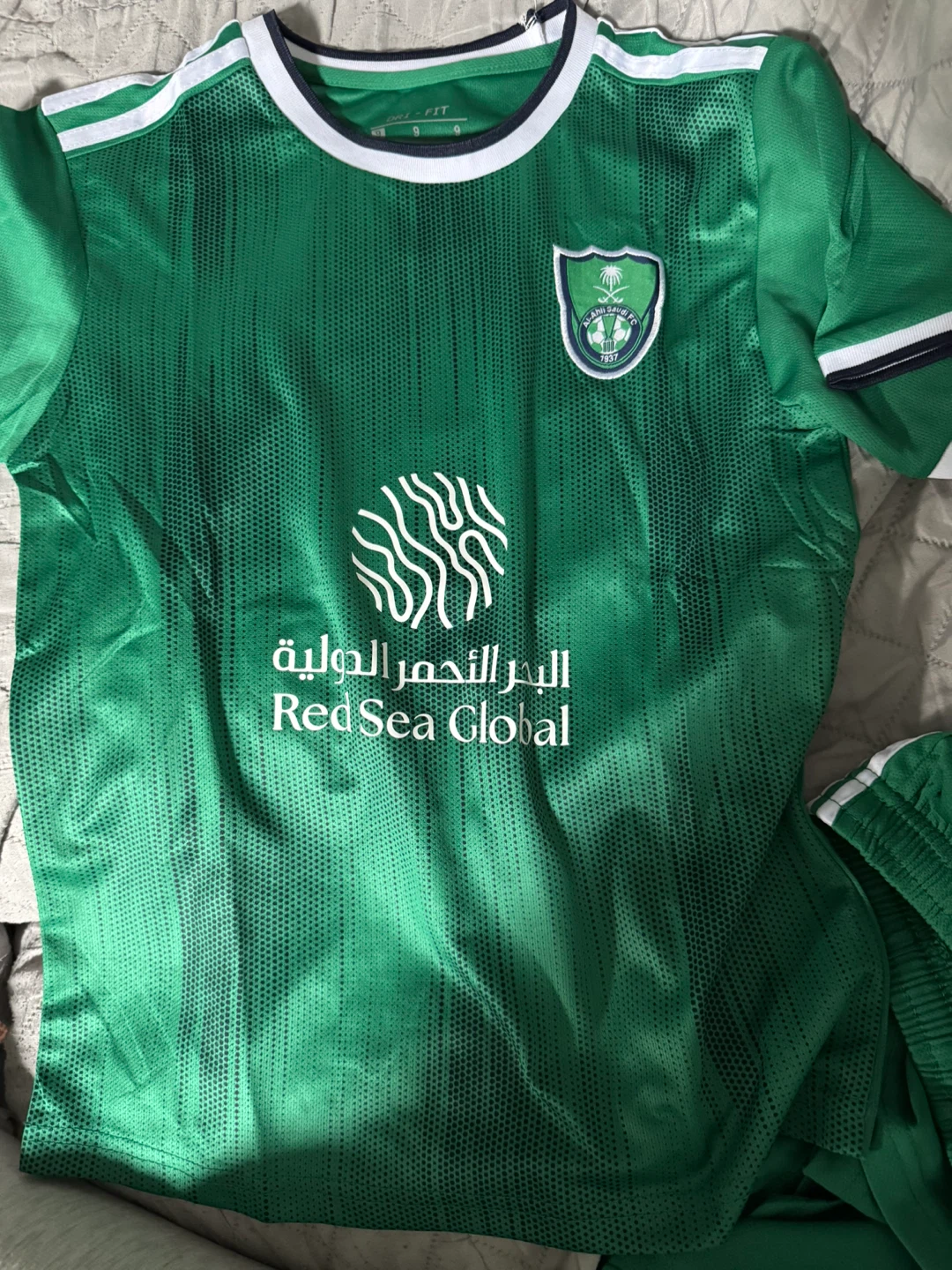 kids Nike Dri-FIT Green Soccer Jersey and Shorts Set - photo 4