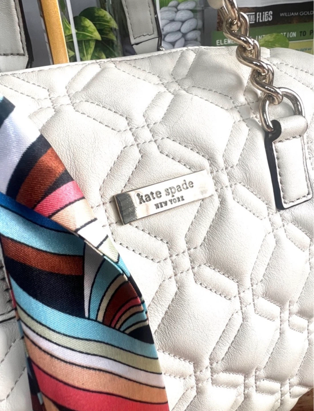 Kate Spade Quilted White Leather Satchel Bag - photo 2