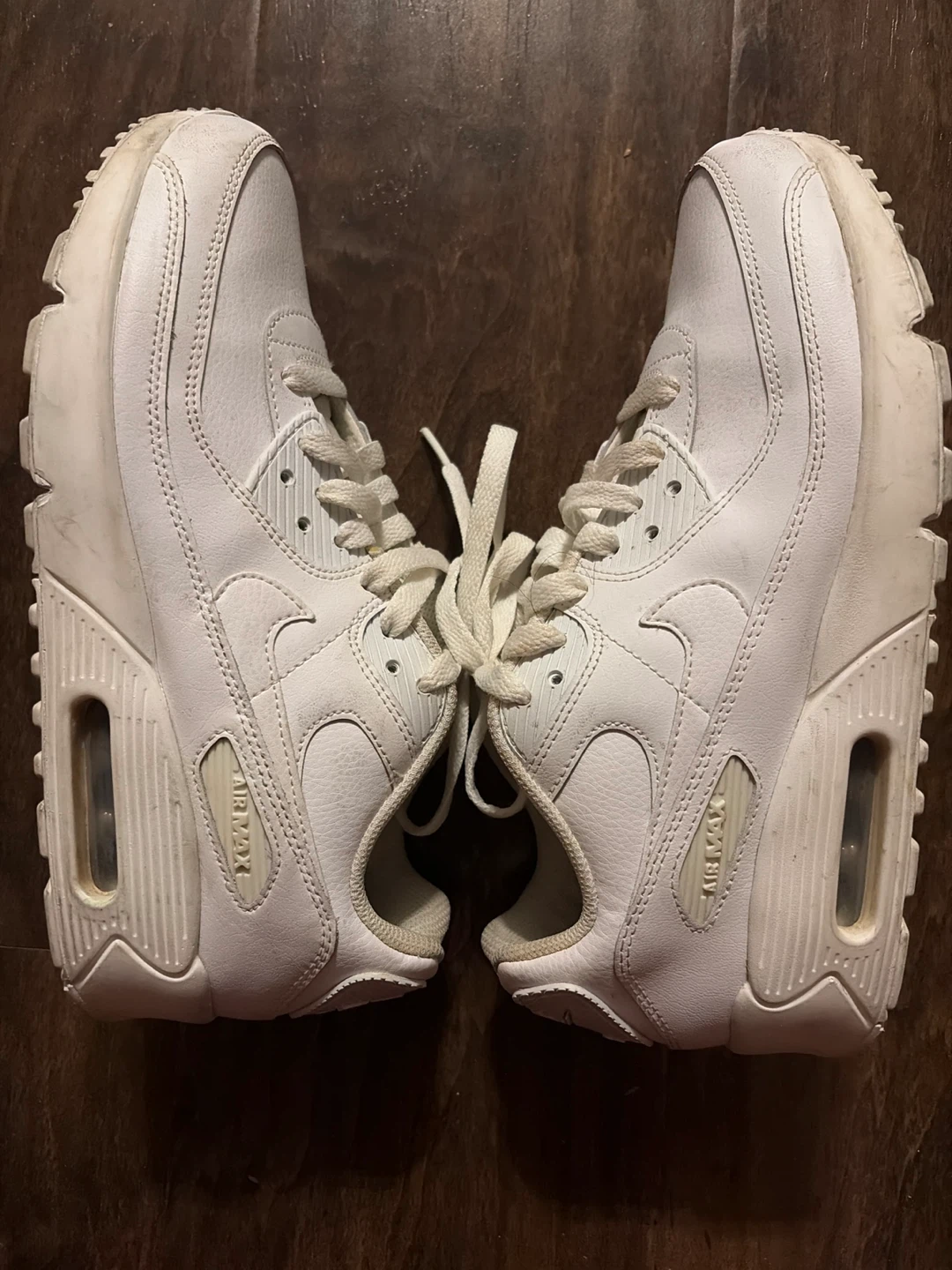 Nike Air Max 90 White Leather Shoes - photo 4