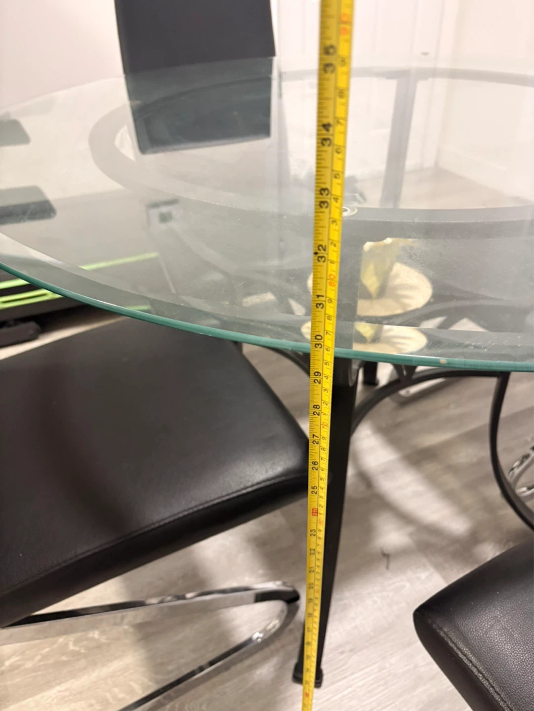 Glass Top Dining Table with 4 Black Chairs - photo 4