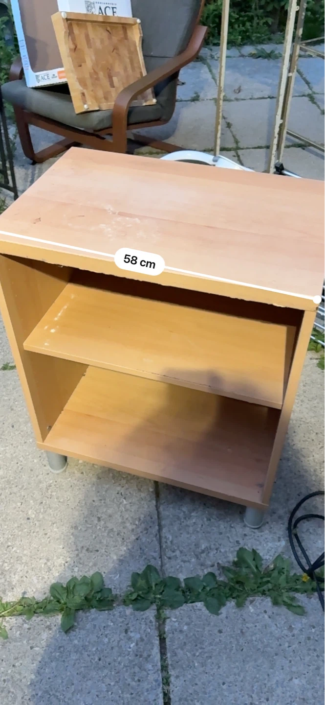 Light Wood 2-Shelf Nightstand - photo 3