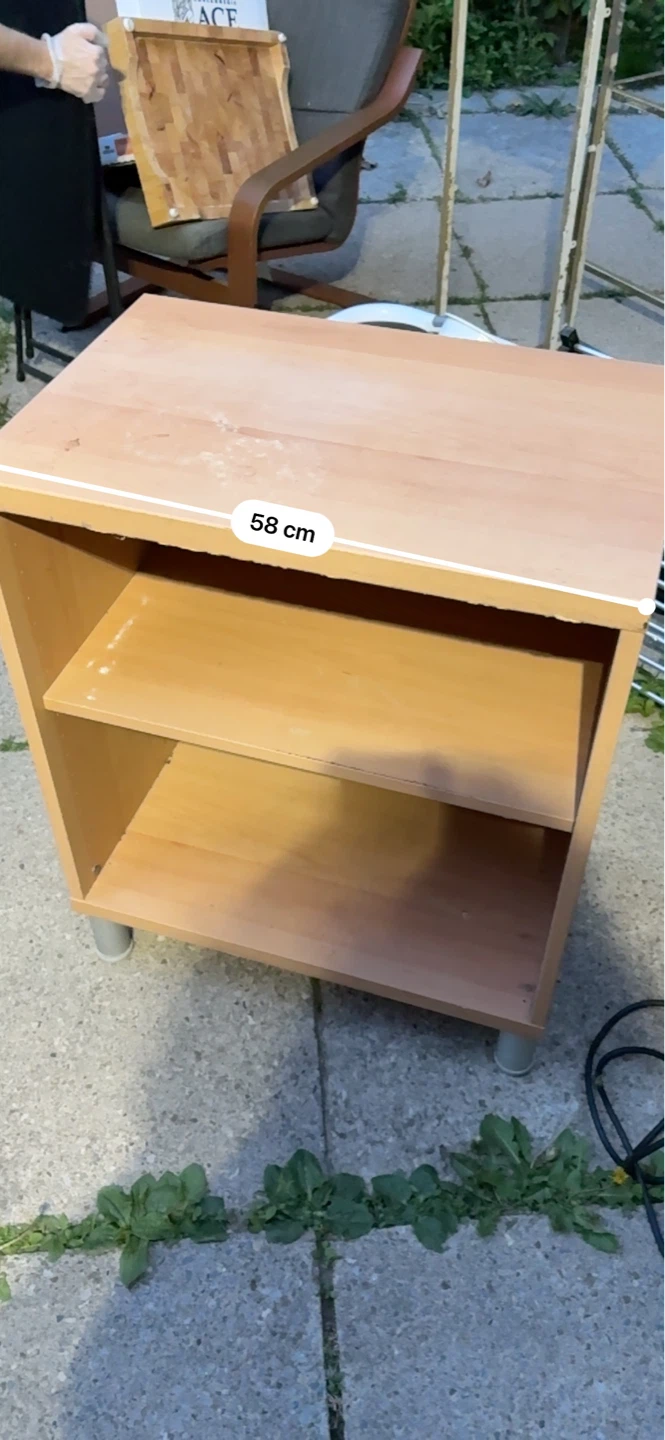 Light Wood 2-Shelf Nightstand - photo 2