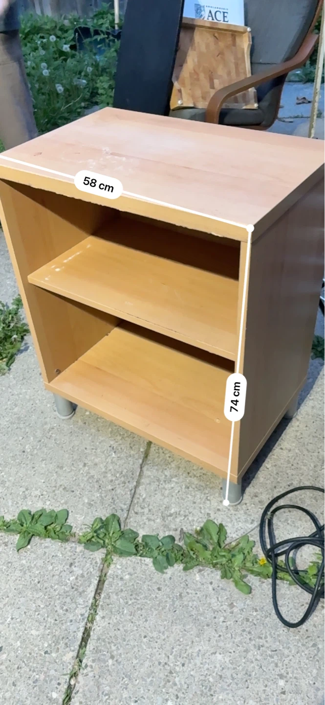 Light Wood 2-Shelf Nightstand - photo 4