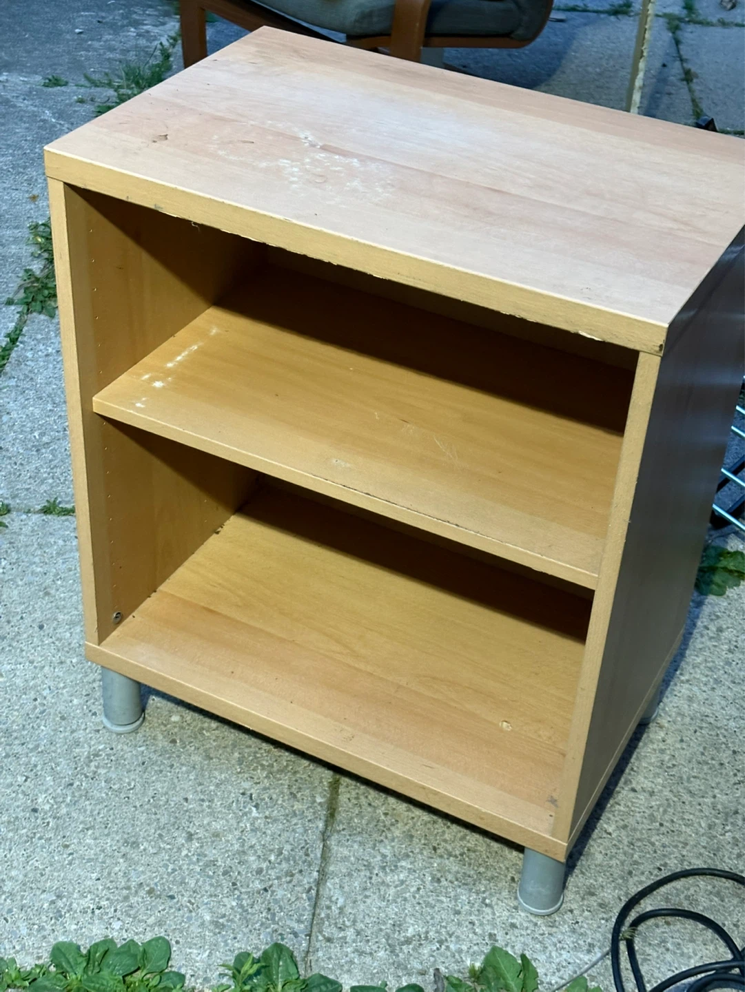 Light Wood 2-Shelf Nightstand