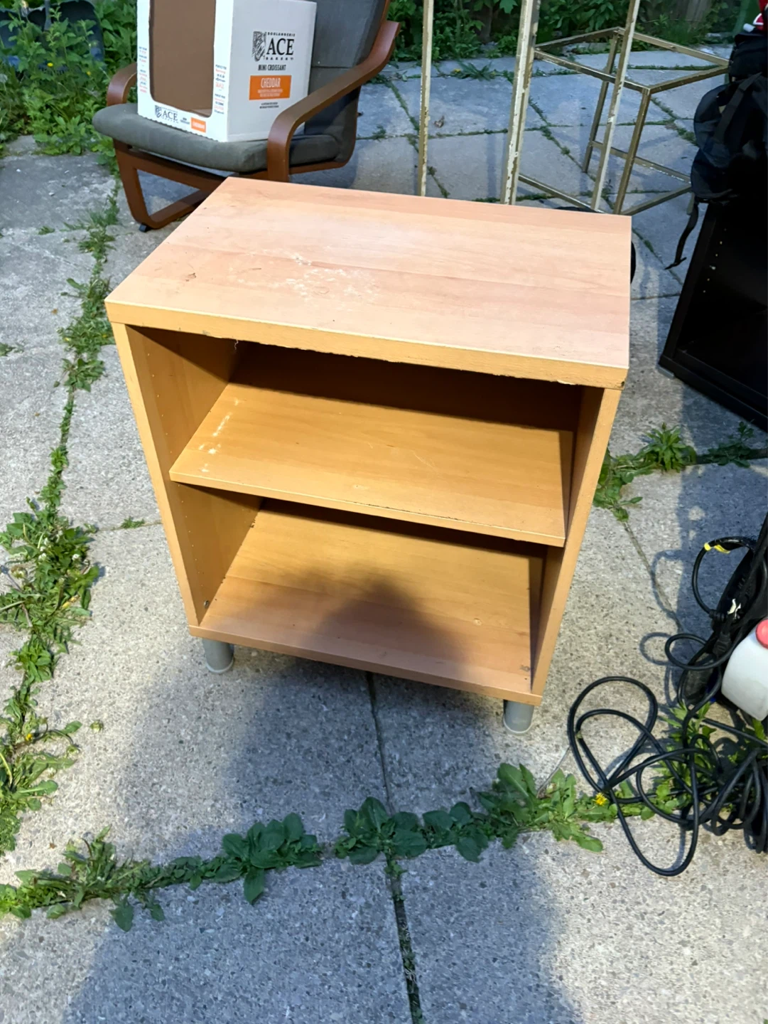 Light Wood 2-Shelf Nightstand - photo 5