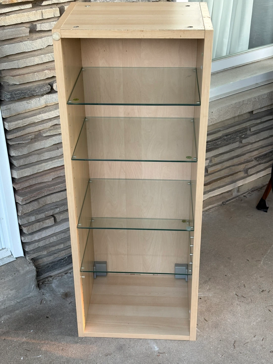 Tall Bookcase with Glass Shelves