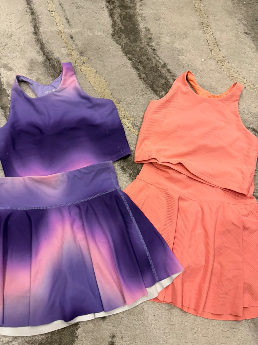 Girls size 10/12 active soft skorts and tank sets