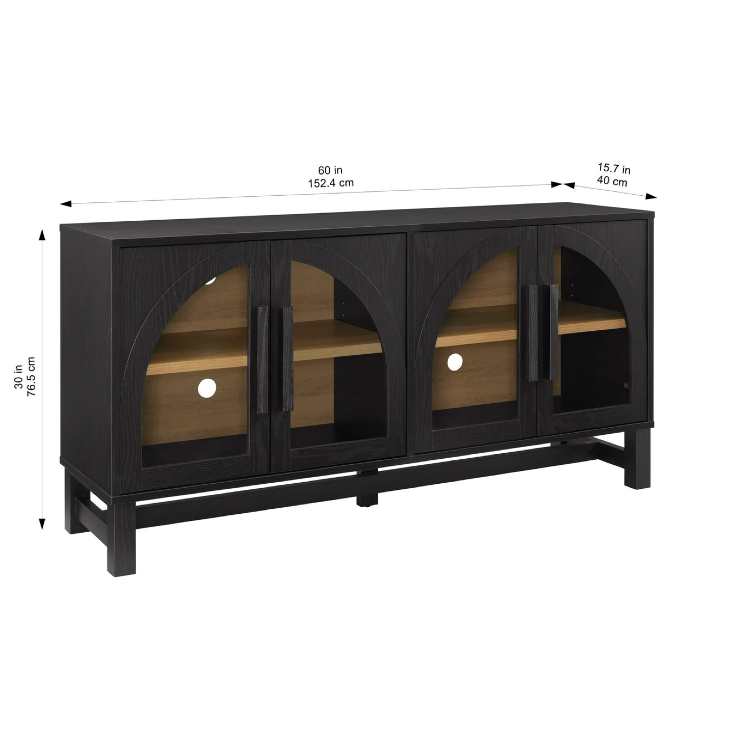 Black 4-Door Media Console - 60" W - photo 2