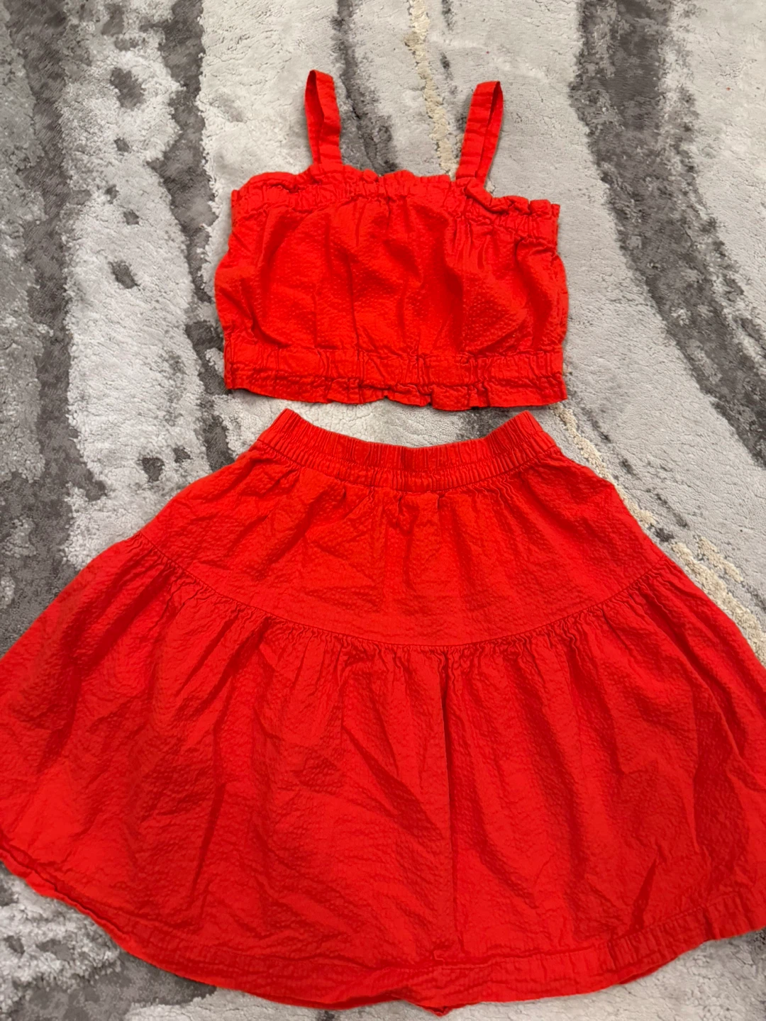 H&M 2pc girls crop top and skirt set