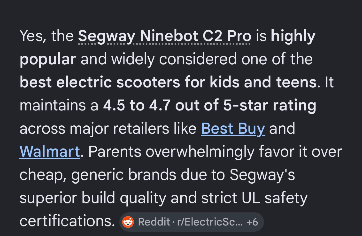 Segway Ninebot C2 Pro Electric Scooter for Kids and Teens - photo 3