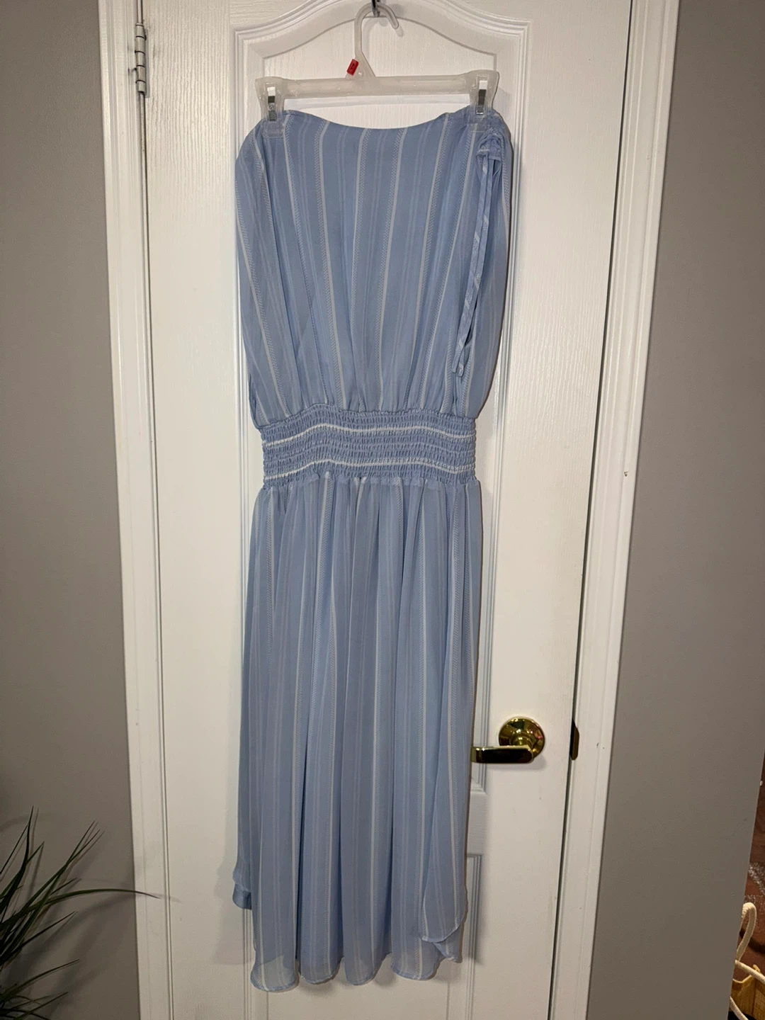 BCBG Paris Light Blue Striped Dress - Size L - photo 5