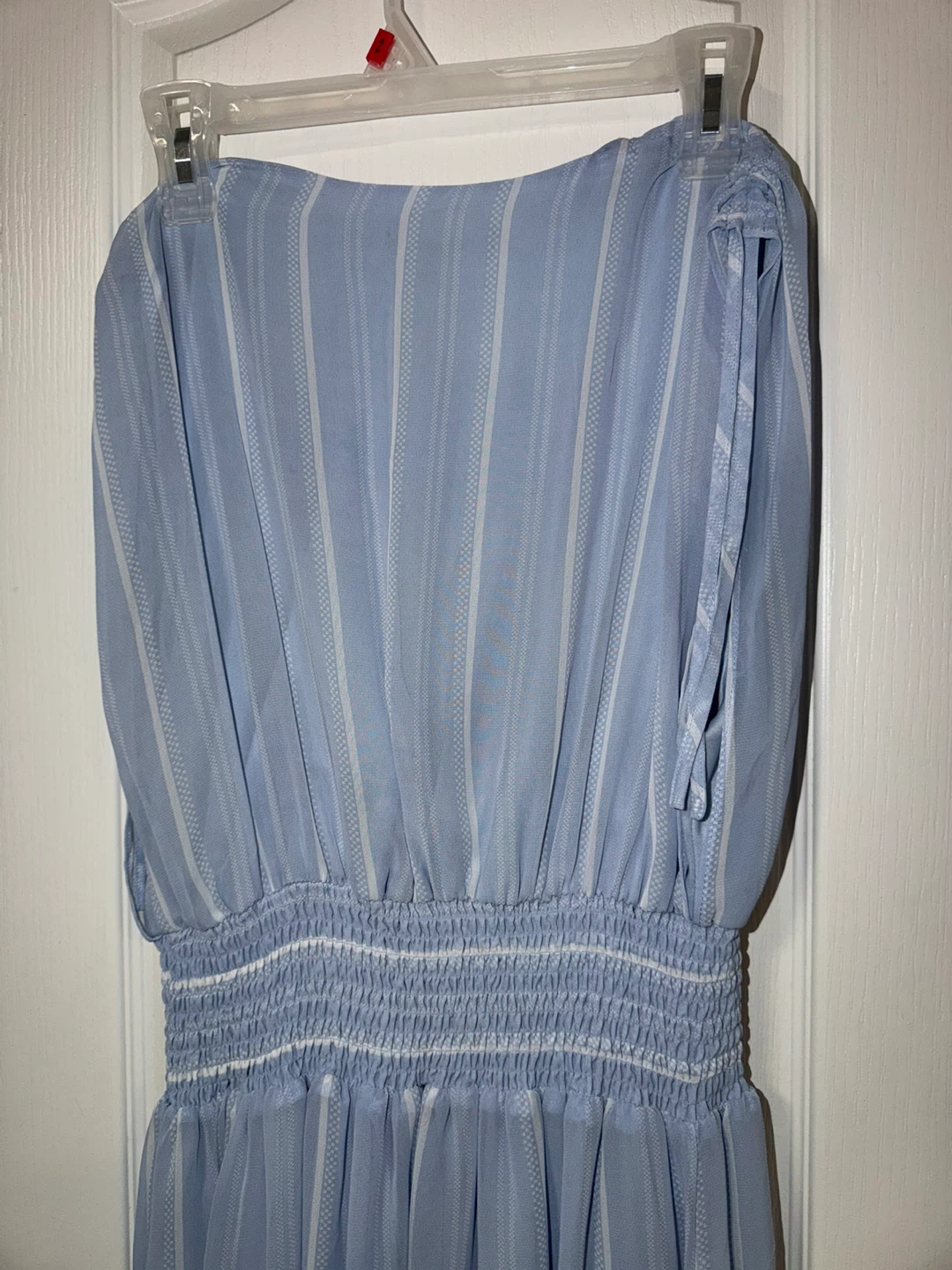 BCBG Paris Light Blue Striped Dress - Size L - photo 4