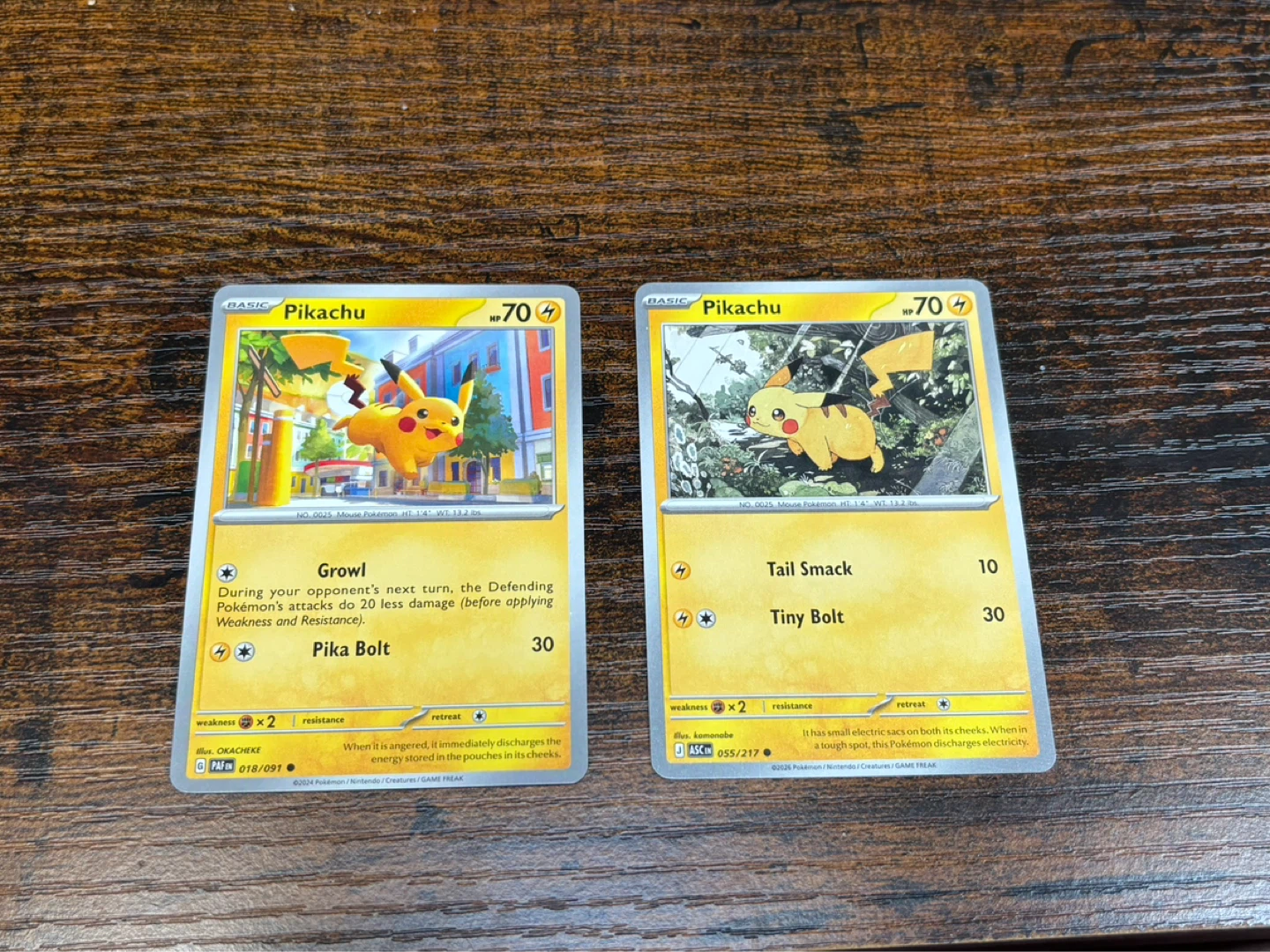 Pikachu Pokemon Cards x 2