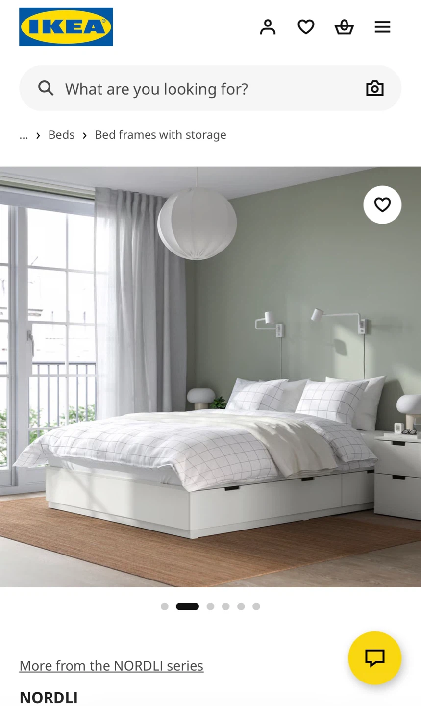 IKEA NORDLI Bed Frame with Storage Drawers