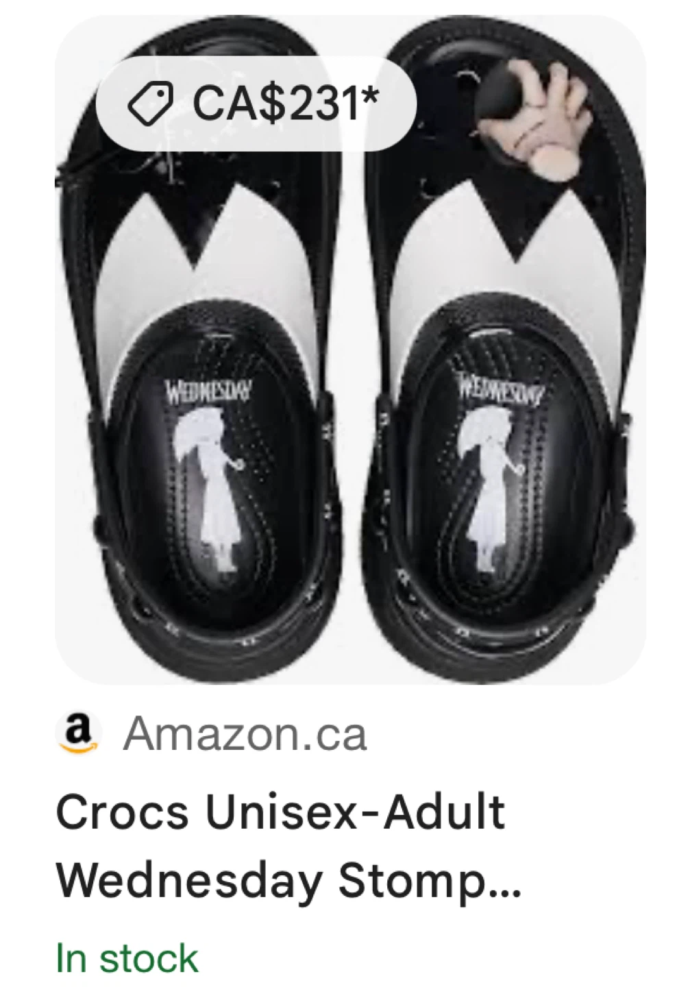Crocs Unisex-Adult Wednesday Stomp Clogs Size M 8