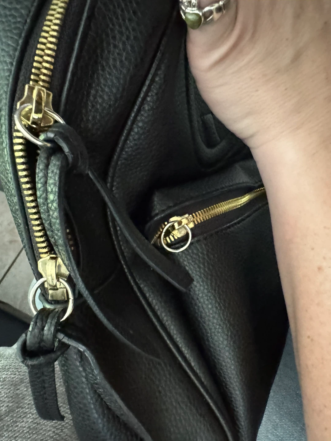 Gucci like print Black Leather Backpack - photo 3