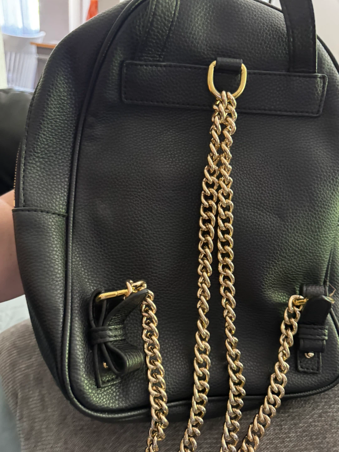 Gucci like print Black Leather Backpack - photo 2