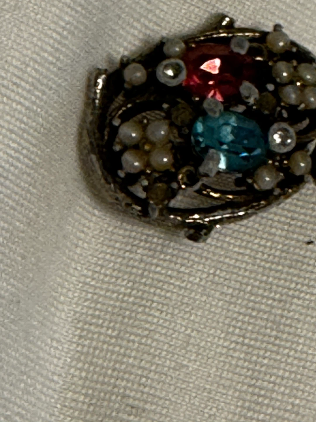 Vintage Rhinestone Earrings with Faux Pearls - photo 2
