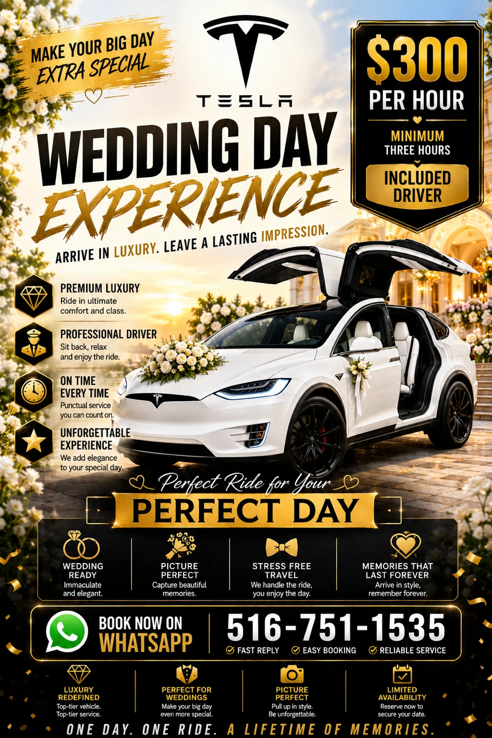 Tesla Wedding Day Experience Luxury Ride Service