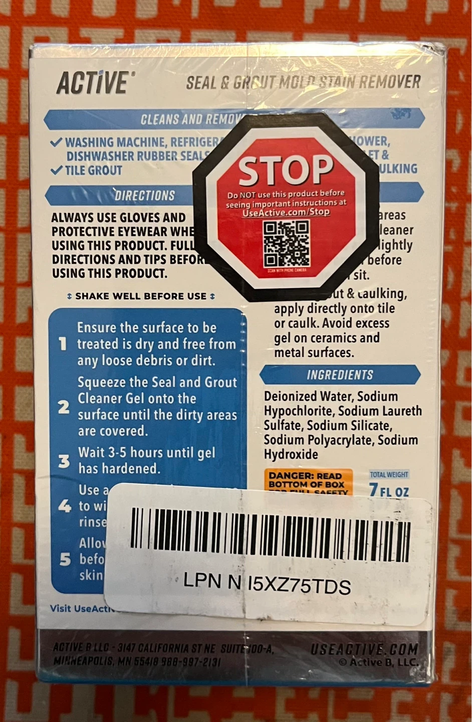 Active Seal & Grout Mold Stain Remover - 7oz - photo 2