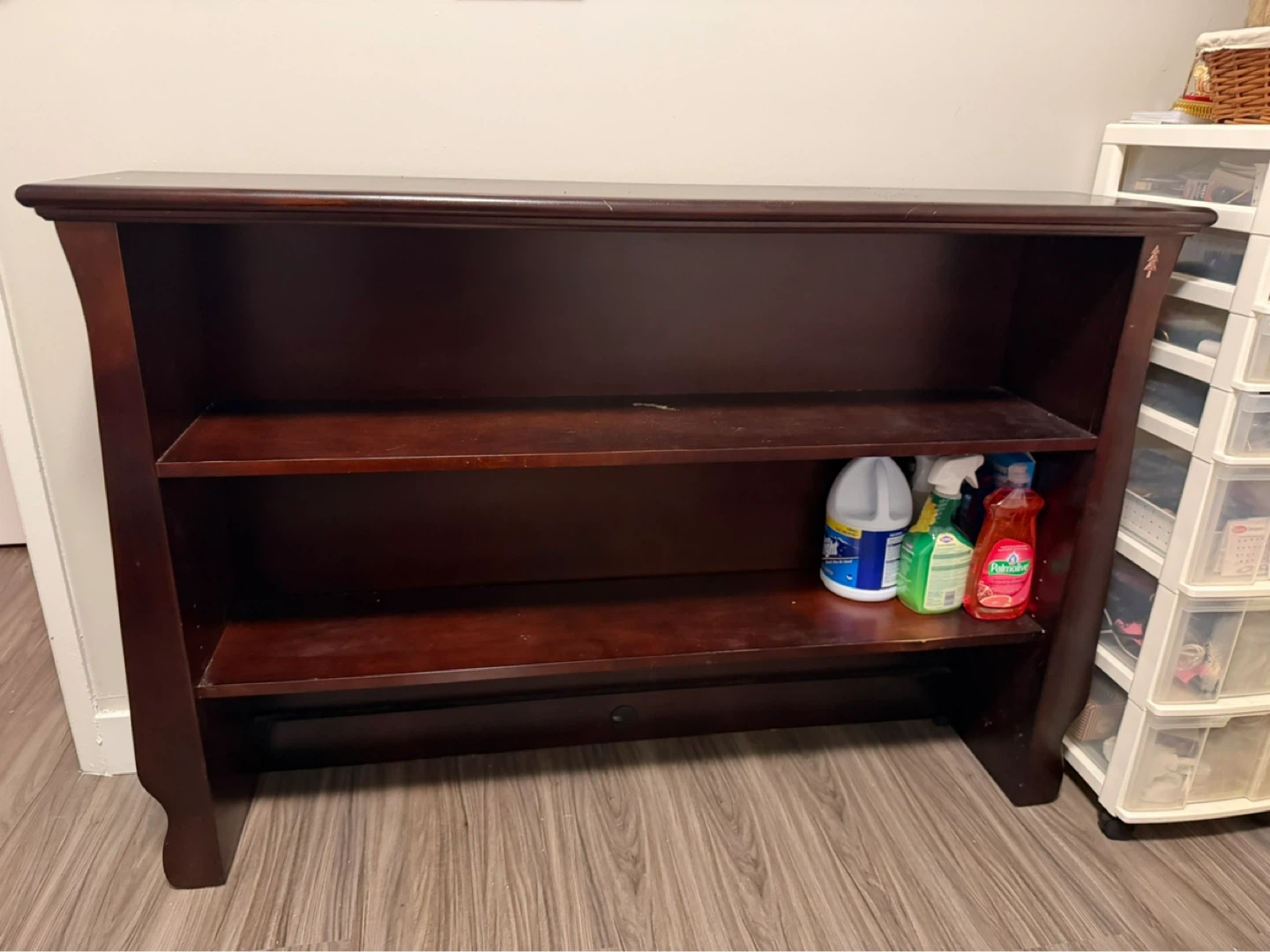 Dark Brown Wooden Bookshelf - photo 2