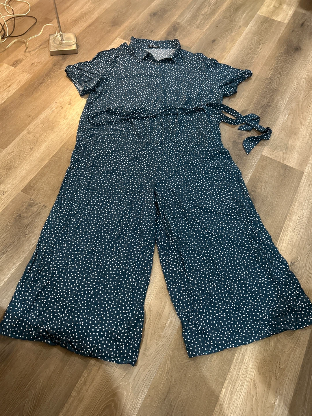 BloomChic Dark Teal Polka Dot Jumpsuit - US 26