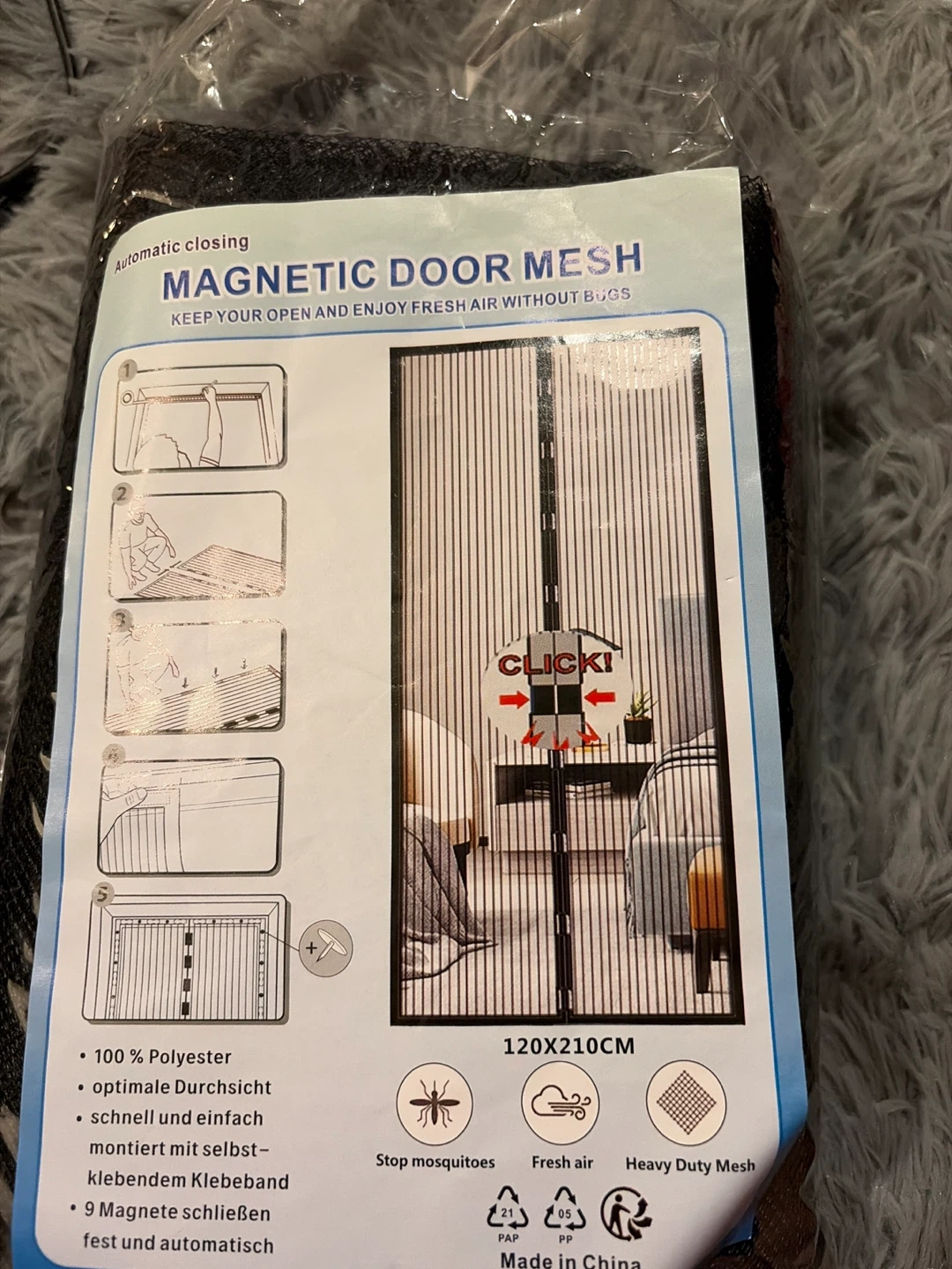 Magnetic Door Mesh Screen - 120x210CM