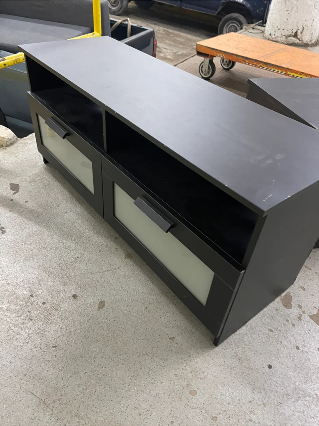 Black TV Stand with 2 Drawers