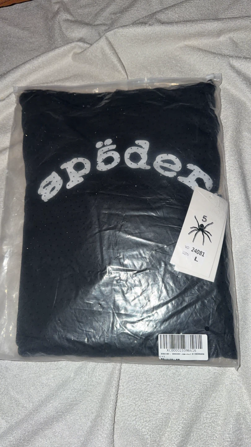 SP5DER Black Hoodie Size L