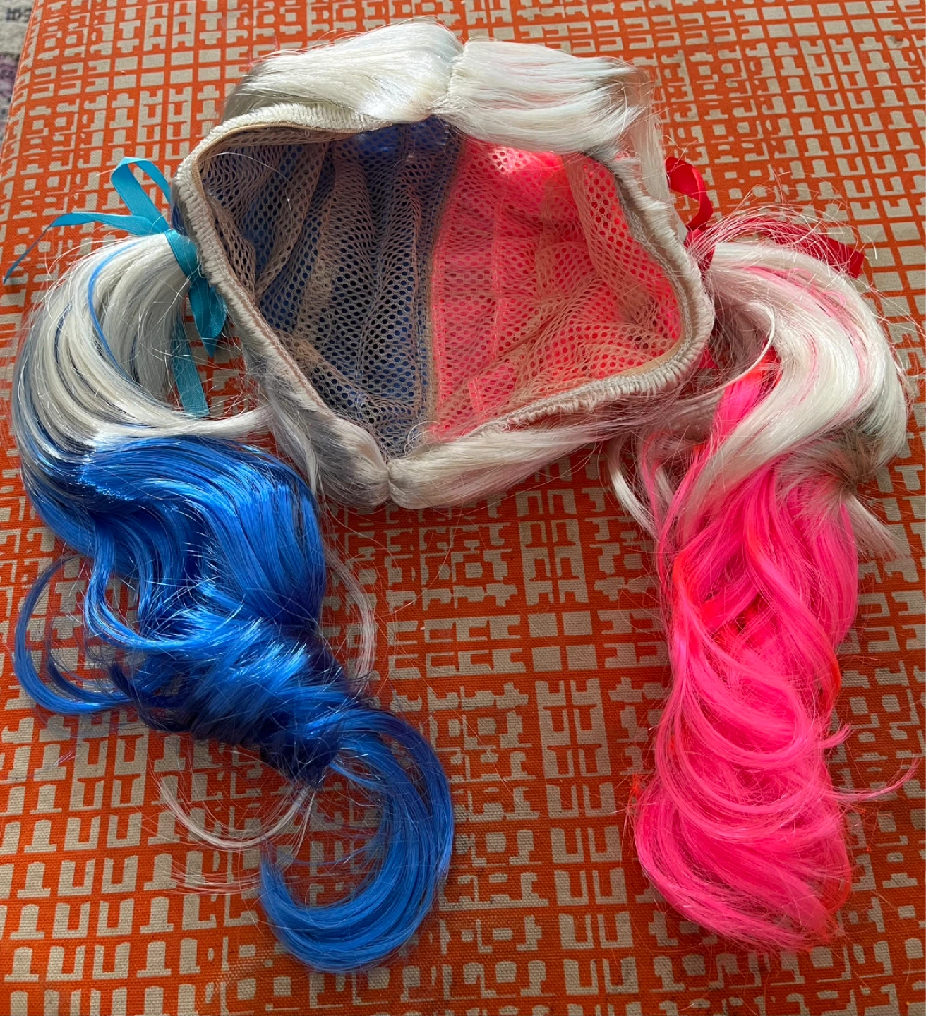 Split Dye Wig - White, Pink, and Blue - photo 2