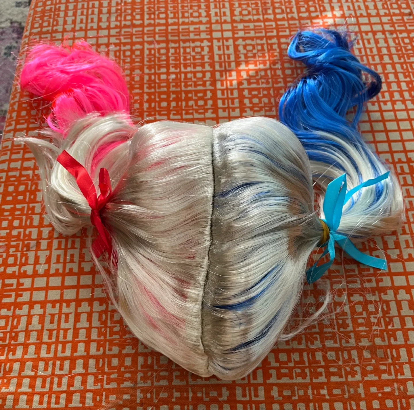 Split Dye Wig - White, Pink, and Blue - photo 3