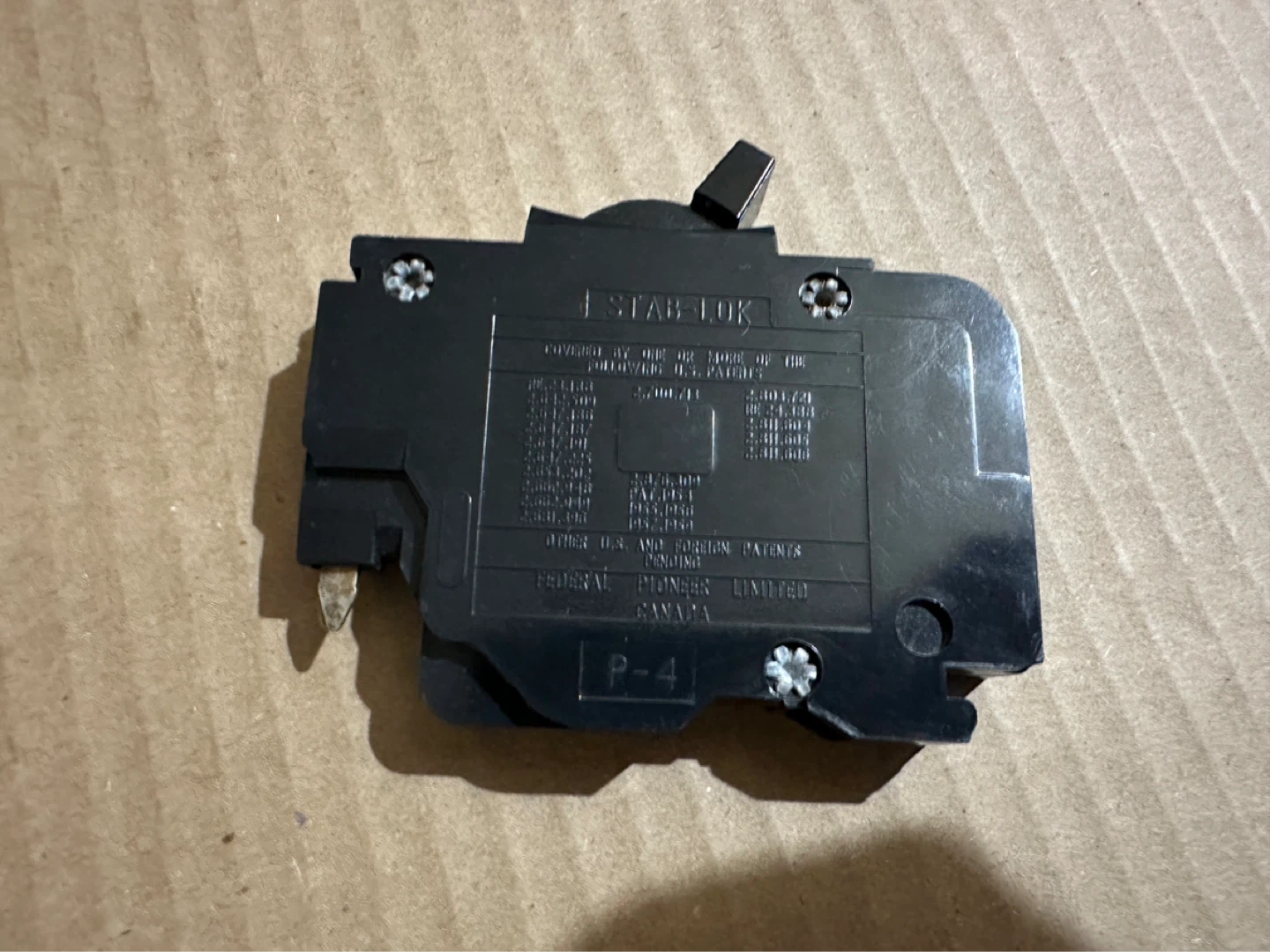 Federal Pioneer Stab-Lok 15amp circuit breaker