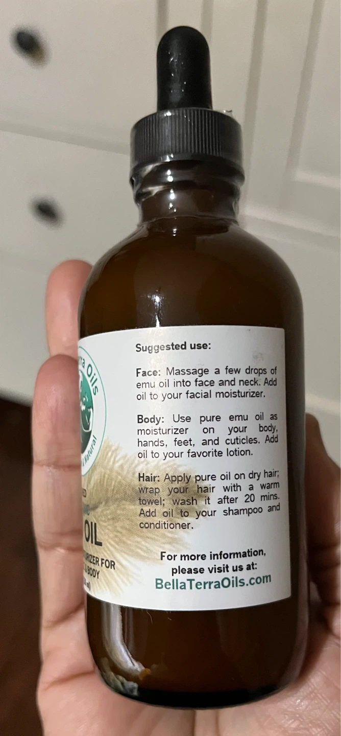 Bella Terra Oils Refined Organic Emu Oil - 8 fl oz - photo 2