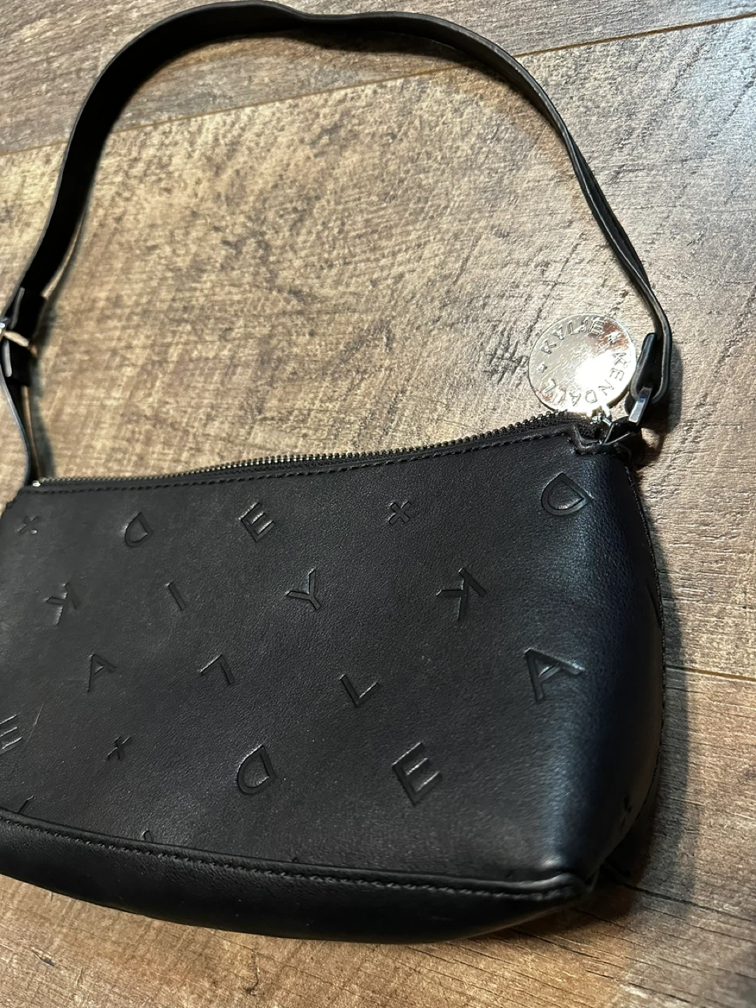 Kendall + Kylie Black Embossed Logo Shoulder Bag - photo 2