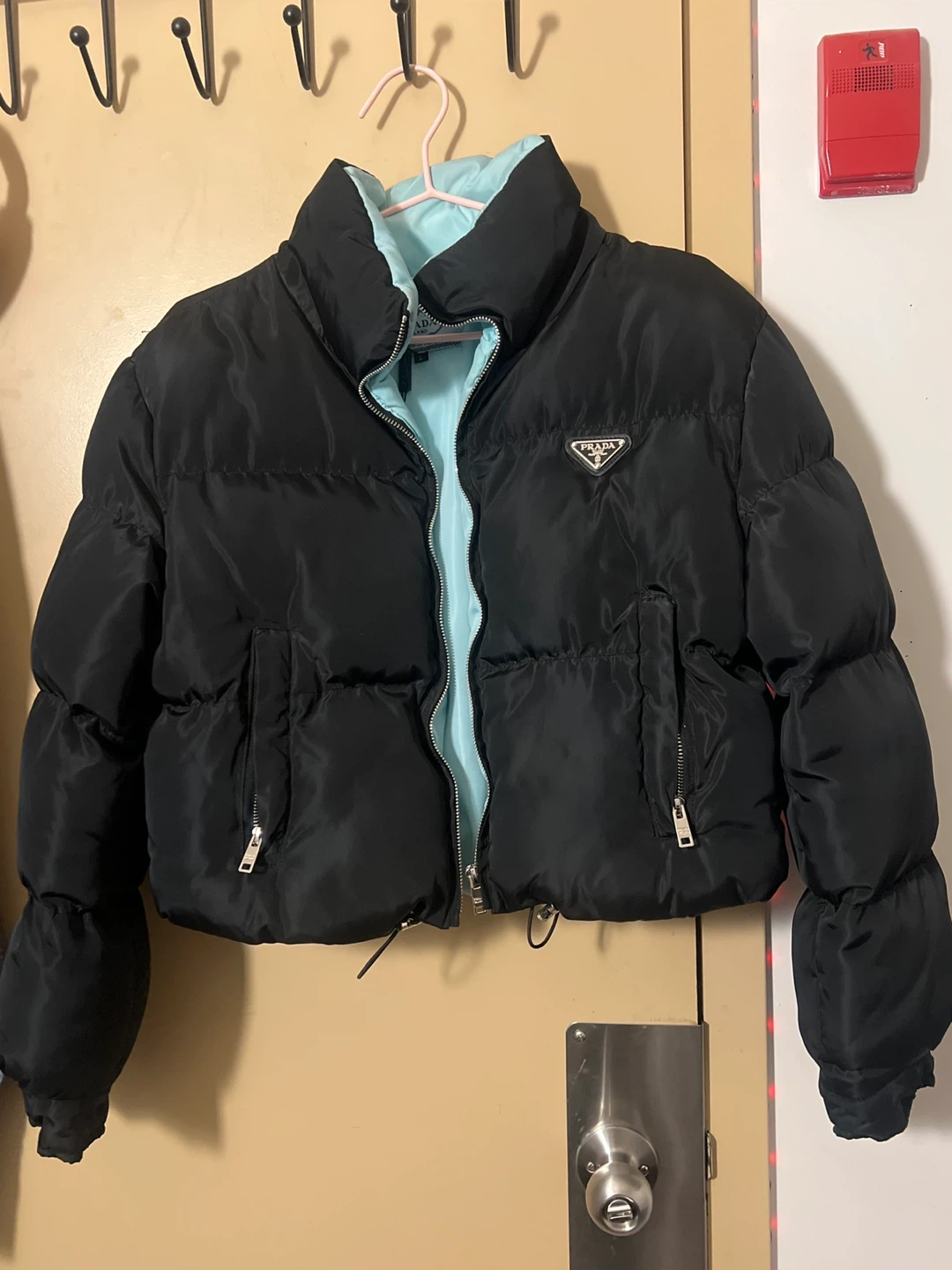 Prada Black Cropped Puffer Jacket