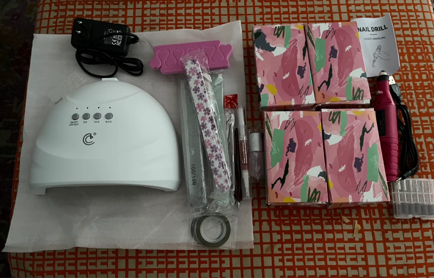 Nail Drill & Gel Polish Kit with UV Lamp