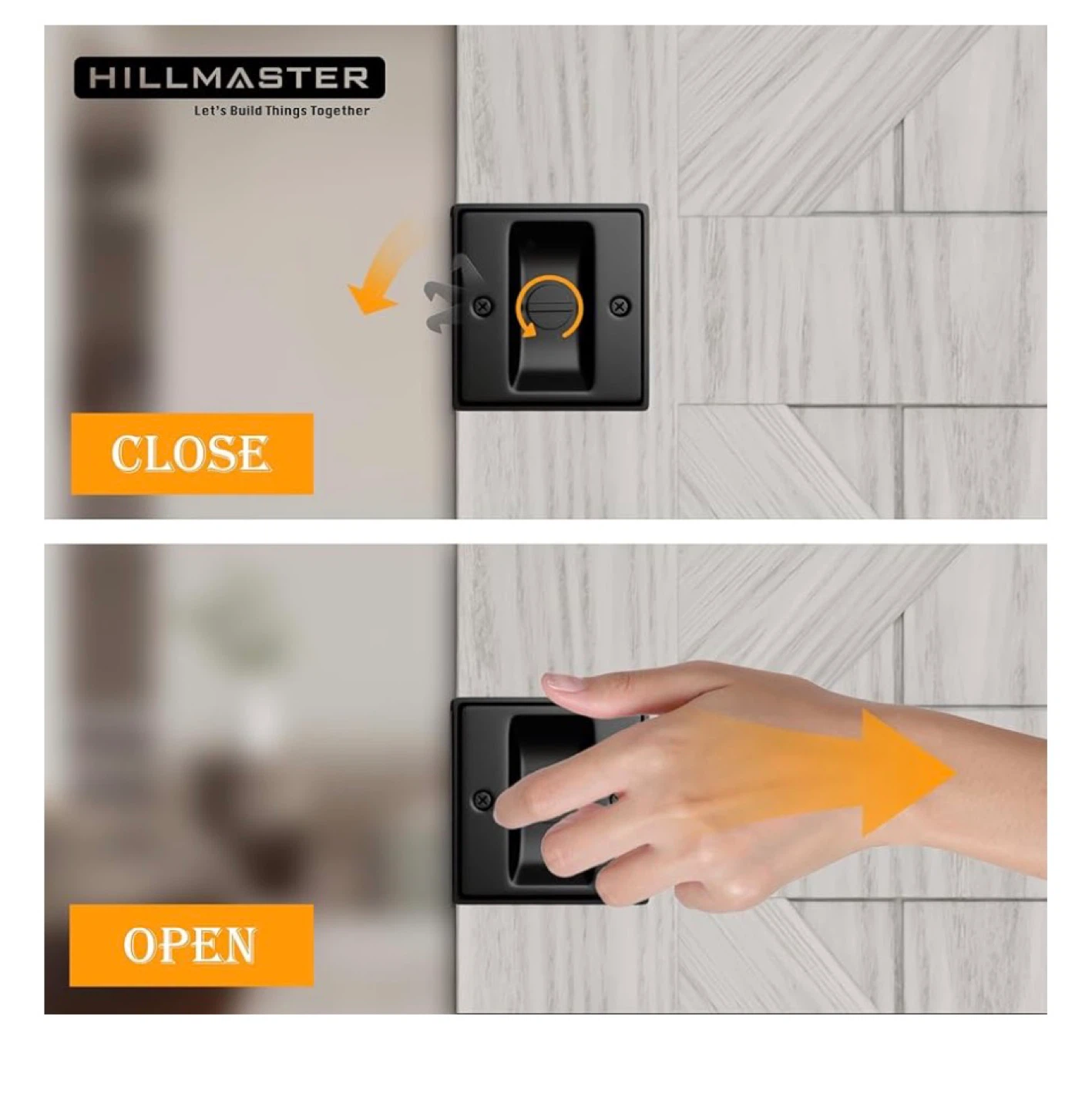 HILLMASTER Black Privacy Pocket Door Lock - photo 3