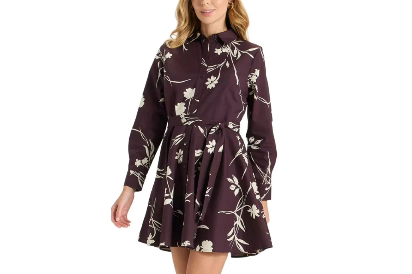 Women's Floral Print Shirt Dress - photo 5