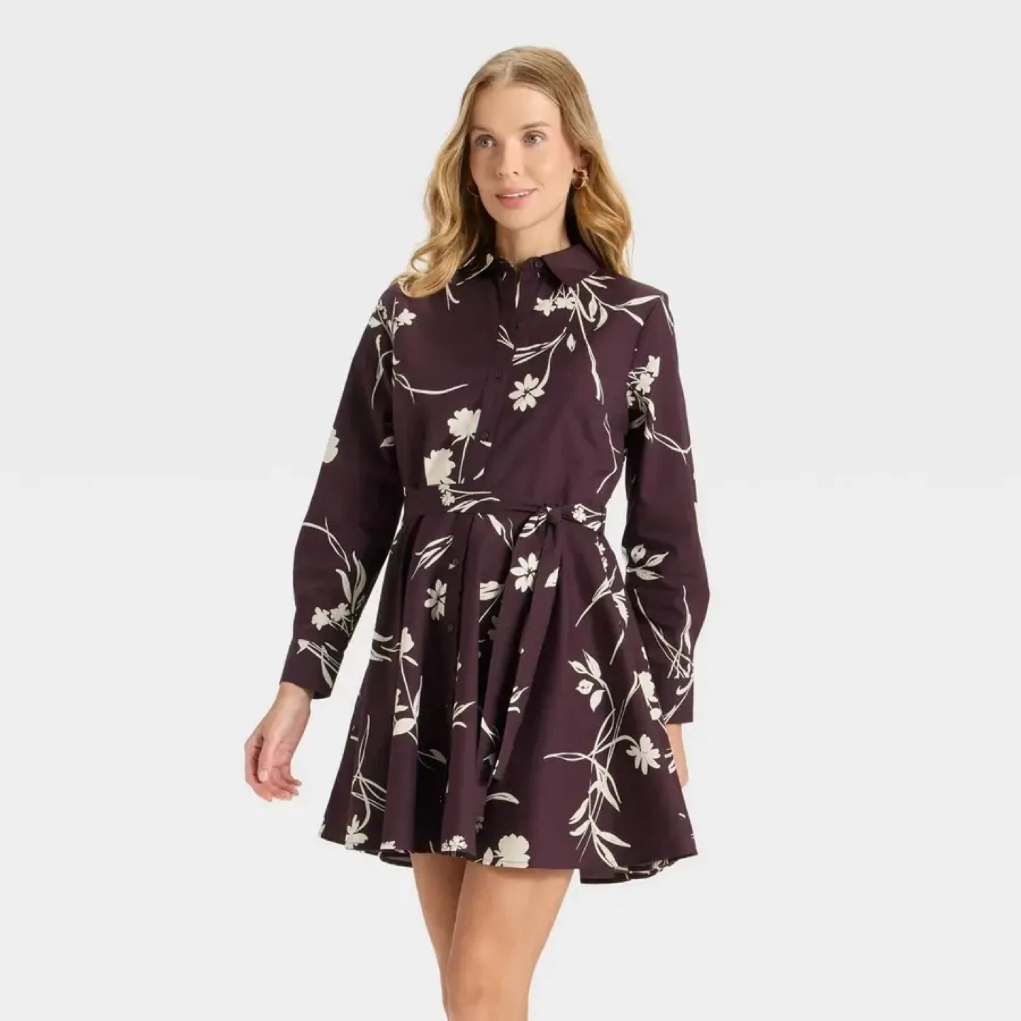 Women's Floral Print Shirt Dress - photo 2
