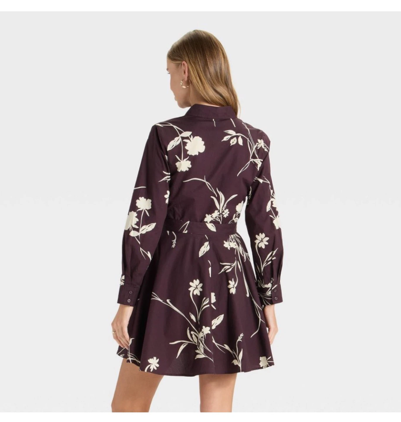 Women's Floral Print Shirt Dress - photo 4