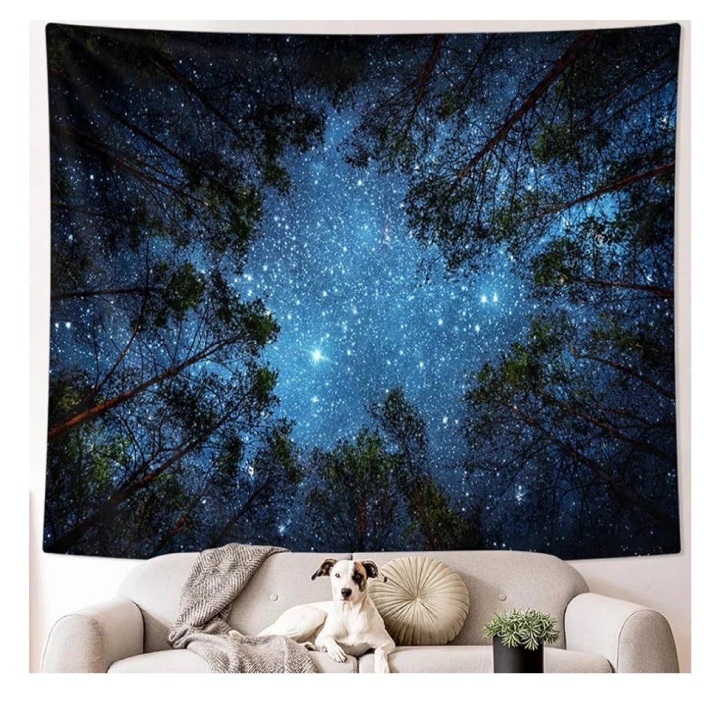Starry Night Forest Tapestry - photo 2