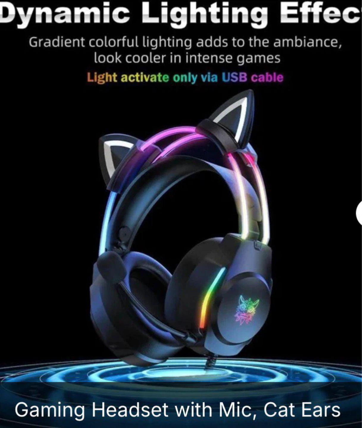 Gaming Headset with Mic and Cat Ears - photo 2