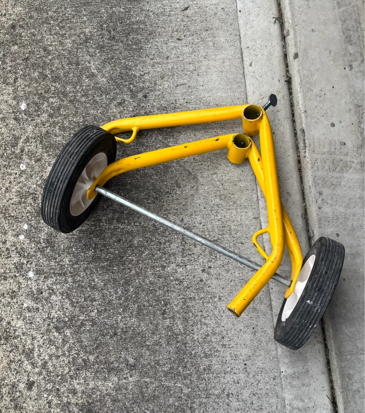 Yellow Metal Dolly Frame with Wheels