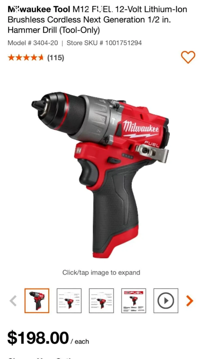 Milwaukee M12 FUEL 1/2 iCordless Hammer Drill (Tool-Only)
