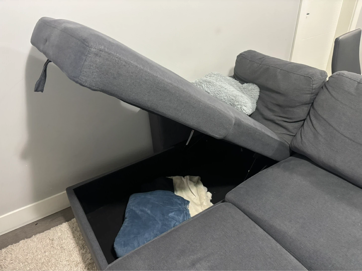 Grey Sectional Sofa with Storage - photo 3