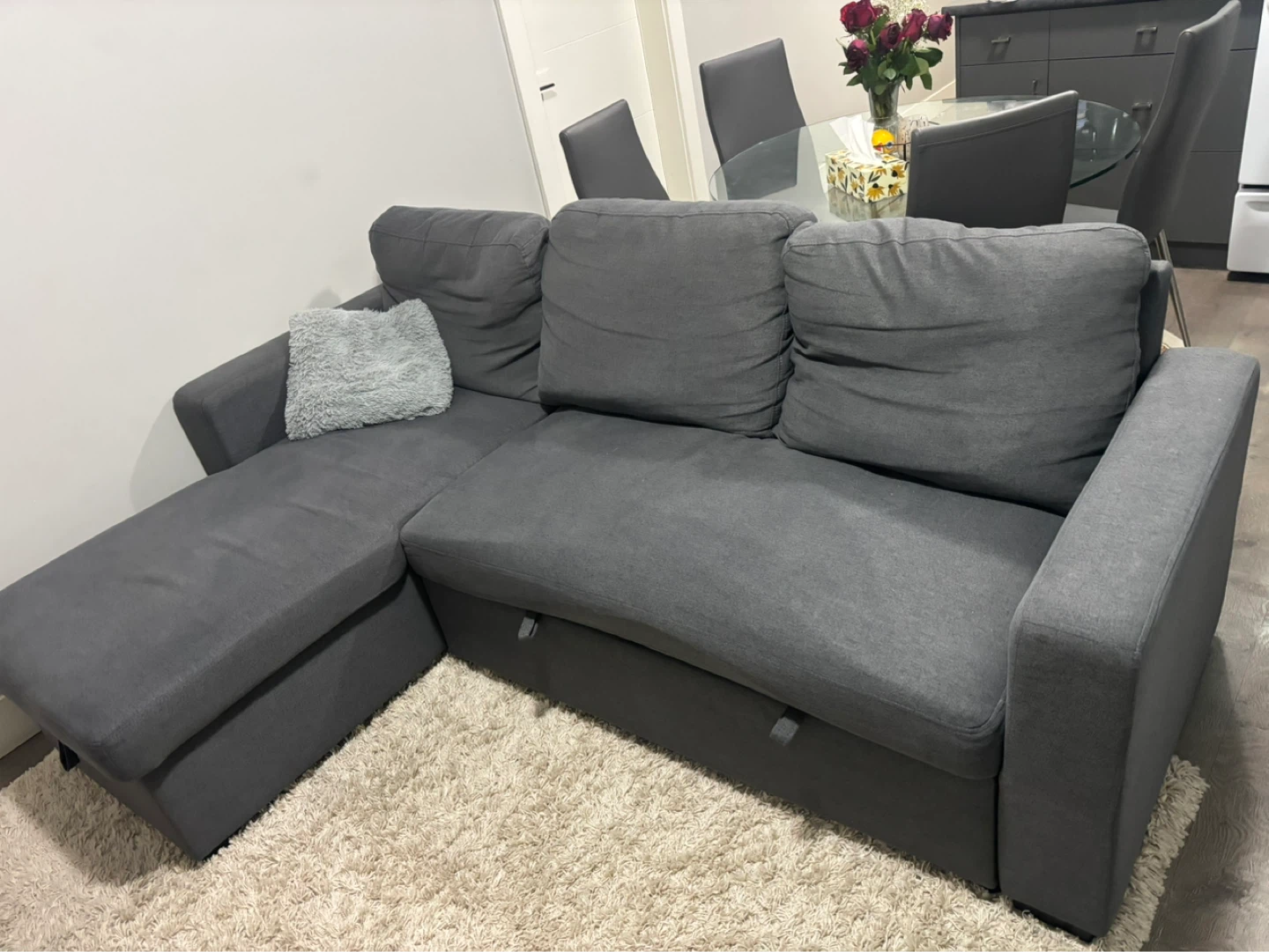 Grey Sectional Sofa with Storage - photo 4